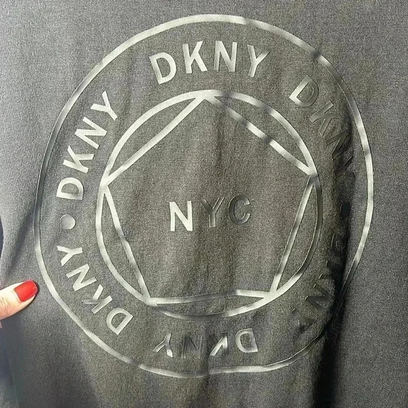DKNY Viscose Pullover Hoodie Size Large Black - Picture 2 of 7